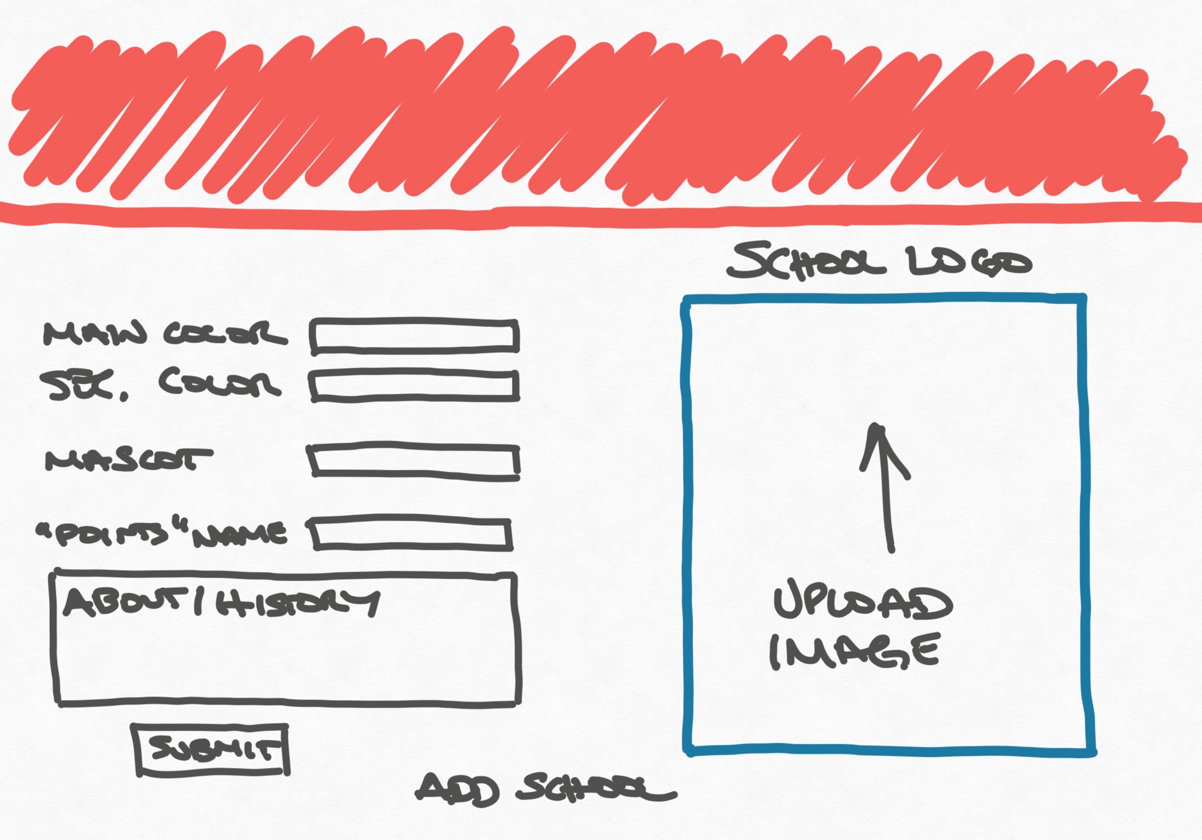 add school wireframe